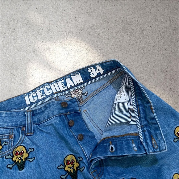 Rare Billionaire Boys Club Ice Cream Soft Serve Denim Shorts - Picture 3 of 9